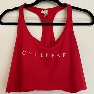Custom cropped red CycleBar tank